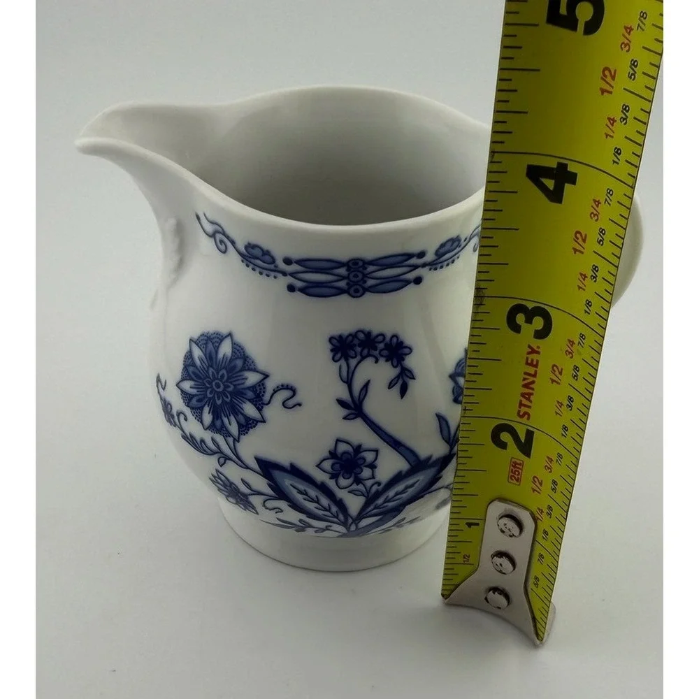 Jellmann Weiden Bavaria W‎ Germany Rose Pattern Creamer Pitcher Blue White